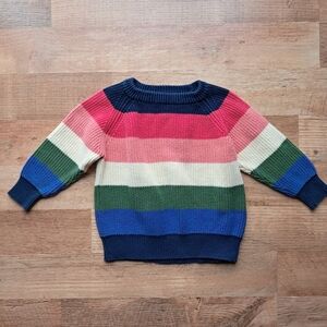 Campure Rainbow Stripe Knit Cotton Sweater Kids Size 4